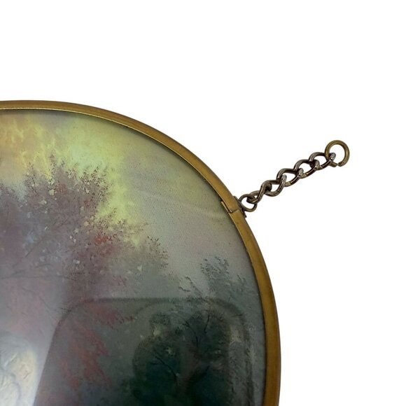 Thomas Kinkade Stained Glass Country Cottage Scene Oval 6.5" Long Suncatcher - Picture 8 of 8
